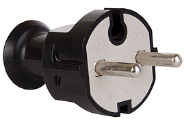 Вилка LXL 126BL 16A пряма штепсельна чорна