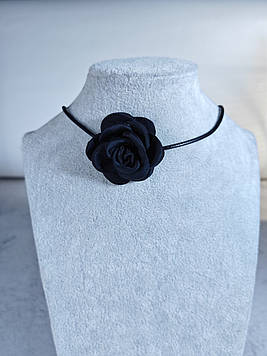 Чокер на шию чорна троянда, квітка на шию