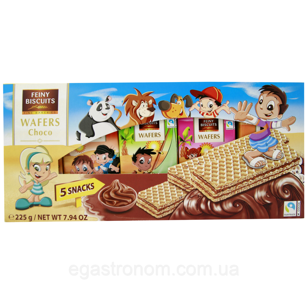 Вафлі з шоколадною начинкою Фейні Бісквітс Feiny Biscuits 225g 14шт/ящ (Код: 00-00015087), фото 1