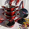 Набір посуду з мармуровим покриттям Edenberg 16 предметів Набір каструль для всіх різновидів плит, фото 2