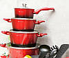Набір посуду з мармуровим покриттям Edenberg  19 предметів Набір каструль казанів для індукційних плит, фото 2