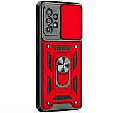 Протиударний чохол до Samsung Galaxy A52 4G/5G червоний, ударостійкий чохол підставка на самсунг а52 з кільцем, фото 4