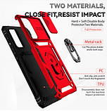 Протиударний чохол до Samsung Galaxy A52 4G/5G червоний, ударостійкий чохол підставка на самсунг а52 з кільцем, фото 9