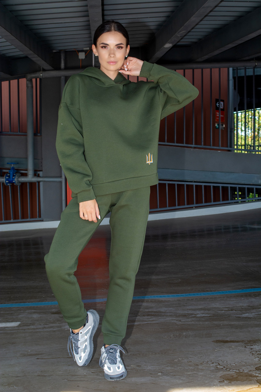 Жіночий теплий костюм світшот-oversize та штани