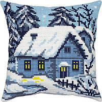 Набір для вишивання декоративної подушки Чарівниця Зимовий пейзаж 40×40 см Z-70 IS, код: 7243409