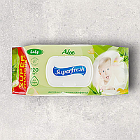 Салфетки влажные детские SuperFresh Aloe с клапаном 120 шт