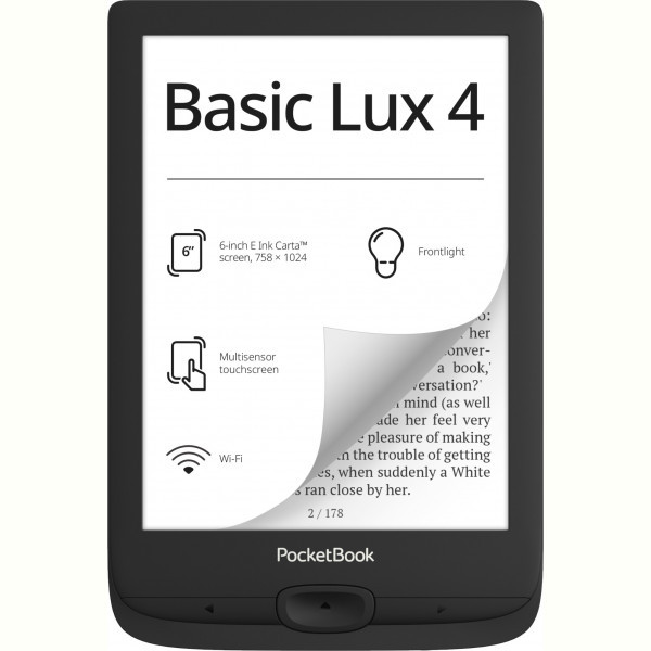 Електронна книга PocketBook 618 Basic Lux 4 Ink Black (PB618-P-CIS)