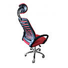 Офісне крісло операторське для персоналу Bonro B-6200 з підголівником крісло для офісу чорне Червоне, фото 7