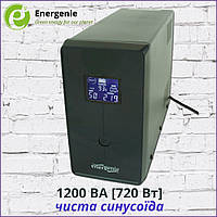 Источник бесперебойного питания EnerGenie EG-UPS-033 LCD дисплей USB порт 1200 ВА [720 Вт]