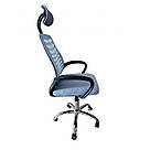 Офісне крісло операторське для персоналу Bonro B-6200 з підголівником крісло для офісу сіре, фото 2