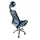 Офісне крісло операторське для персоналу Bonro B-6200 з підголівником крісло для офісу сіре, фото 8