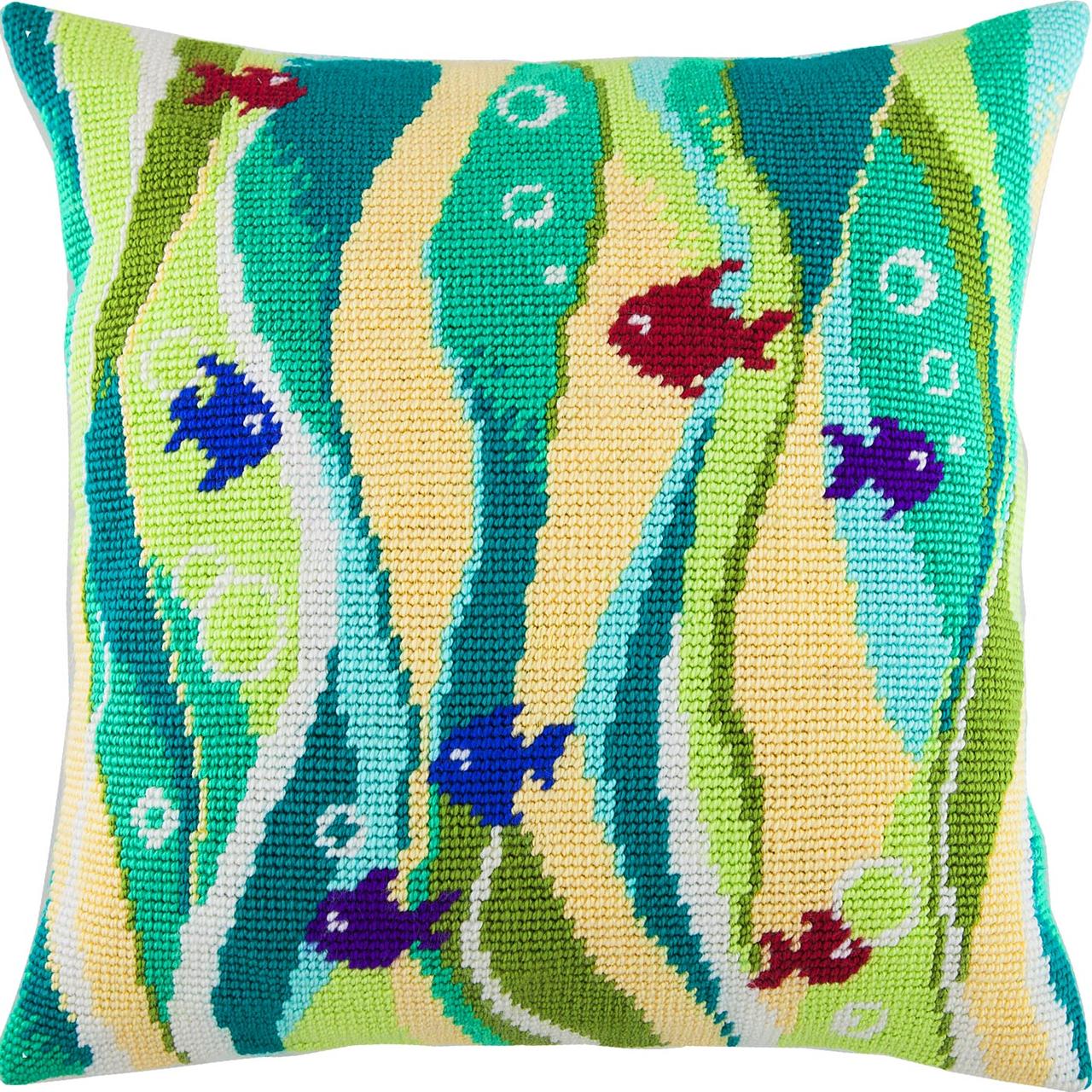 Набір для вишивання декоративної подушки Чарівниця Рибки у водоростях 40×40 см V-101 SC, код: 7243055