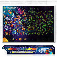 Светящаяся карта звездного неба ТМ Люмик Звездное путешествие А1 59x84 см Разноцветный DR, код: 7779180