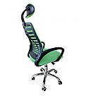 Офісне крісло операторське для персоналу Bonro B-6200 з підголівником крісло для офісу зелене, фото 4