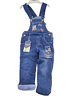 Детский комбинезон 1, 2, 3 года Турция теплый для мальчика джинсовый синий (ШДМ31)