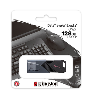 USB ФЛЕШ НАКОПИЧУВАЧ KINGSTON USB3.2 128GB KINGSTON DATATRAVELER EXODIA ONYX (DTXON/128GB)