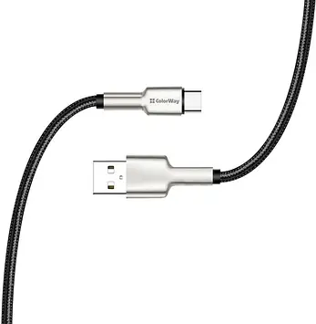 Кабель USB Type-C ColorWay USB - Type-C 1m Black (CW-CBUC046-BK)