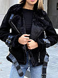 Жіночі замшеві дублянки на хутрі, фото 10
