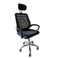 Офісне крісло операторське для персоналу Bonro B-6200 з підголівником крісло для офісу чорне