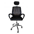 Офісне крісло операторське для персоналу Bonro B-6200 з підголівником крісло для офісу чорне, фото 7