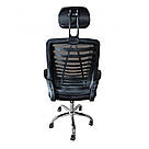 Офісне крісло операторське для персоналу Bonro B-6200 з підголівником крісло для офісу чорне, фото 5