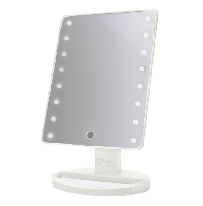 Дзеркало косметичне ROTEX RHC25-W Magic Mirror (LED-підсвітка, Сенсорна кнопка, Обертання на 180)