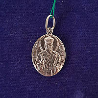 Срібний медальйон Миколи Чудотворця чорний 4 г
