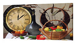Настінний годинник ProfART на полотні 30 x 53 см Натюрморт 30 x 53 см (04_S) NC, код: 1225780