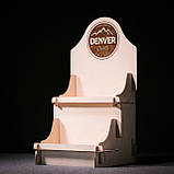 2-рівнева торгова стійка для товару. Дерев'яний стенд гірка для вітрини. Розбірна стійка для ярмарку, фото 2