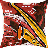 Набір для вишивання декоративної подушки Чарівниця Джаз 40×40 см V-109 SK, код: 7243063