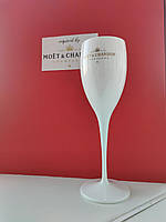 Келихи фужери вузькі акрил Моет Шандон Moet & Chandon 0,25 л для шампанського та вина Білі келихи вузькі Moet.