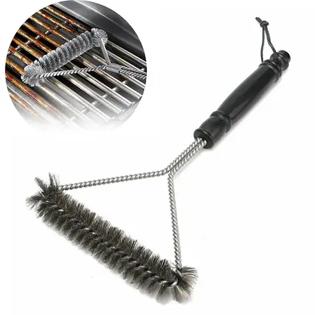 Щітка для чищення барбекю гриля BBQ Grill стальна 30 см, фото 1