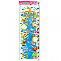 Наклейка на стену UKC Baby Play детский ростомер Подводный мир 78х24 см Разноцветный (33012) AT, код: 6631888