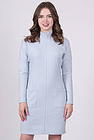 Плаття жіноче блакитне однотонне з кишенями ангора міді Актуаль 112, 46