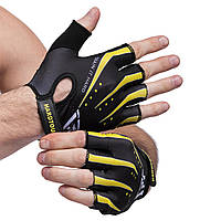 Перчатки для фитнеса перчатки спортивные Zelart Hard Touch 006 размер L Black-Yellow