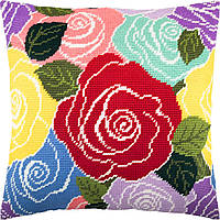 Набір для вишивання декоративної подушки Чарівниця Троянди 40×40 см V-262 NC, код: 7243214