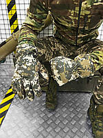 Тактические зимние перчатки Soft-Shell на флисе пиксель Ветрозащитные зимние рукавицы с сенсорными вставками
