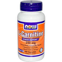 Карнітин NOW Foods L-Carnitine 250 mg 60 Caps SC, код: 7518409