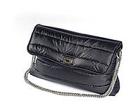 Женская сумка клатч черная стеганая Тina Falat с цепочкой