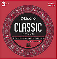 Струны для классической гитары D'Addario EJ27N-3N Student Nylon Classical Strings Normal Tens TN, код: 6556801