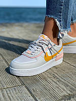 Nike Air Force 1 SHADOW White Grey Orange кроссовки и кеды хорошее качество Размер 37