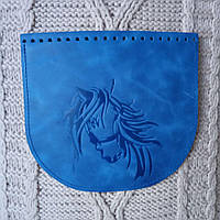 Клапан для сумки. "Кiнь". Цвет "Василек".