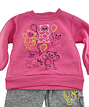Спортивний костюм дитячий Туреччина 1, 2, 3 роки на флісі теплий трикотажний рожевий (КДМ110), фото 4