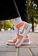 Nike Air Jordan 1 Retro Orange White Beige хорошее качество кроссовки и кеды хорошее качество Размер 38
