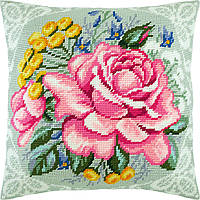 Набір для вишивання декоративної подушки Чарівниця Весняний букет 40×40 см V-273 NC, код: 7243224