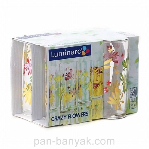 Набір склянок високих Luminarc Crazy Flowers 6 штук 270 мл скло (4604G)