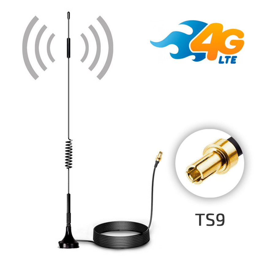 Антена виносна зовнішня TS9 GSM 4G 3G LTE 15 dBi, універсальна 1.5 метра для модемів роутерів