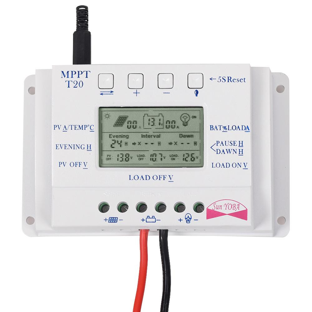 Контролер заряду для сонячних батарей Y-SOLAR T20 LCD Dual Timer (12/24V 20A)