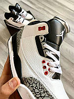 Nike Air Jordan 3 White Grey Black кроссовки и кеды хорошее качество хорошее качество Размер 41