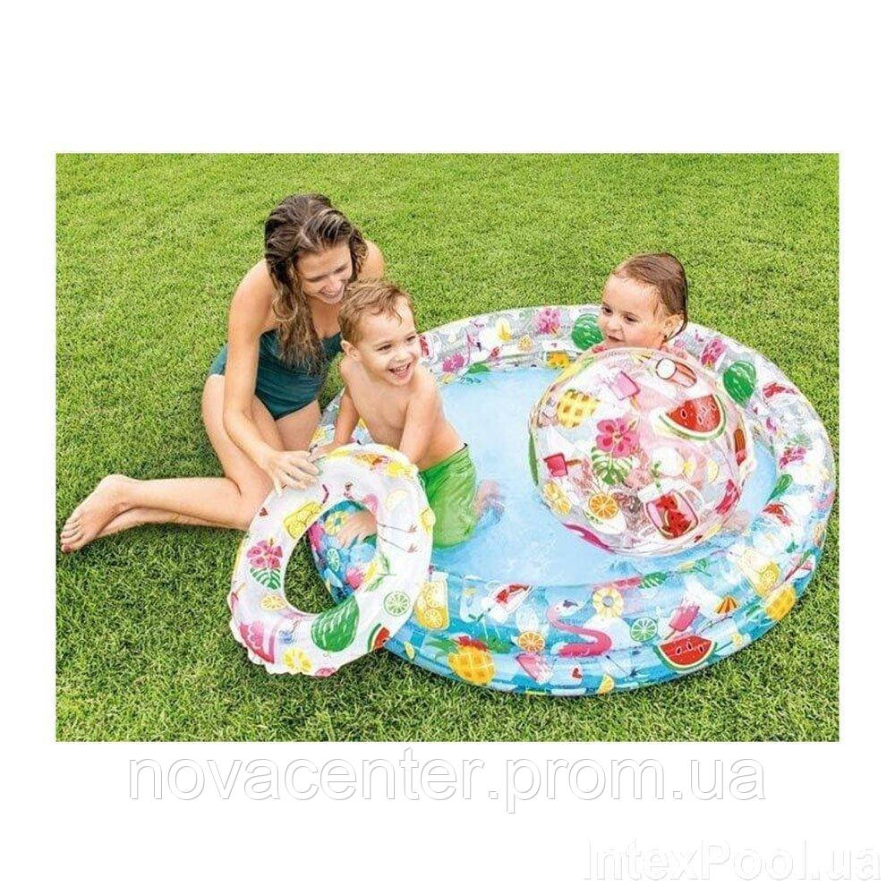 Дитячий надувний басейн Intex 59460-1 «Фрукти», 122 х 25 см, з м'ячиком і кругом, з кульками NC, код: 2587702 - фото 5 - id-p1966853181